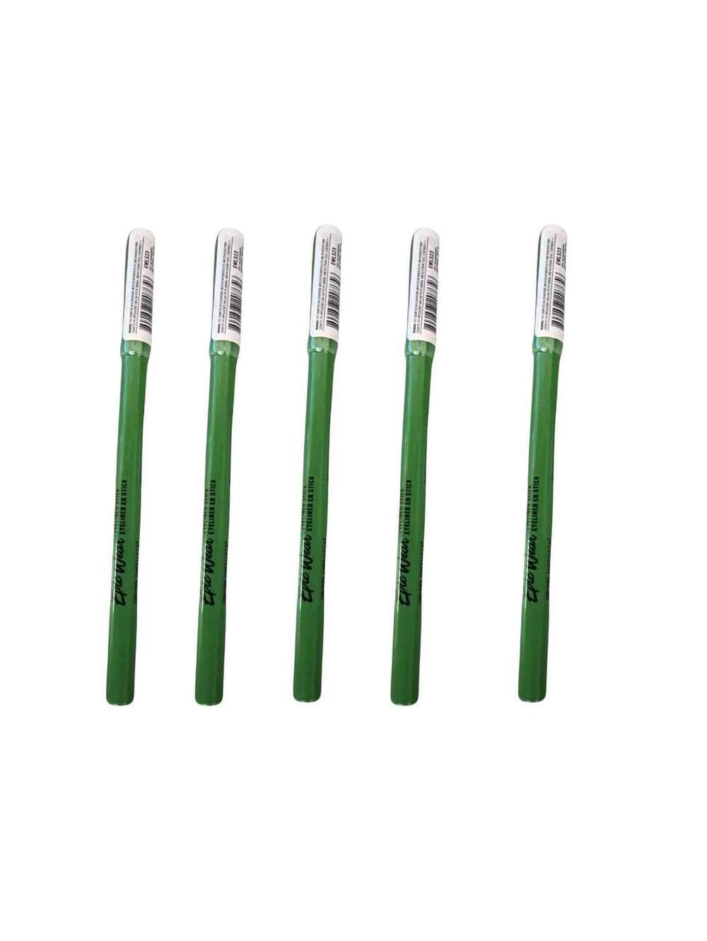4Ever Wear Eyeliner Stick Green Water Resistant Eye Liner Pencil Makeup 5 Pack